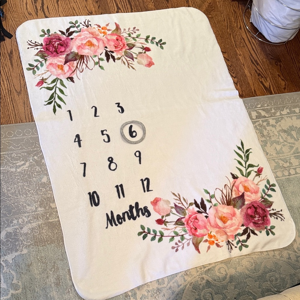 Floral Baby Milestone Blanket